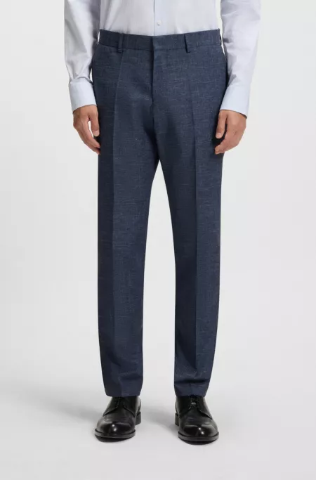 Patterned slim-fit trousers in stretch fabric