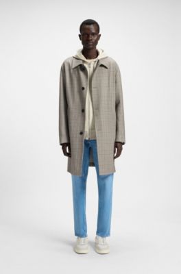 Checked coat in a classic fit, Beige