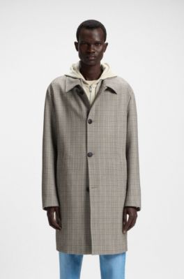 Checked coat in a classic fit, Beige
