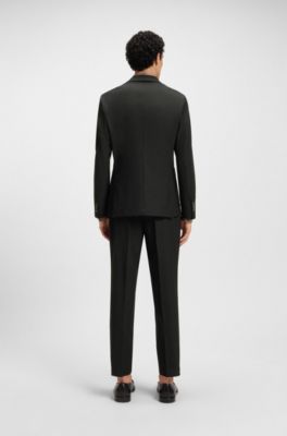 Veste Slim en tissu stretch lavable en machine, Noir