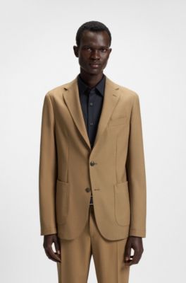 Chaqueta slim fit de tejido el&aacute;stico lavable a m&aacute;quina, Beige