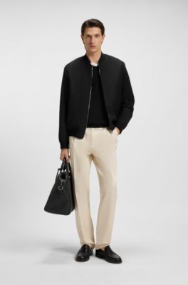 Chaqueta slim fit de tejido el&aacute;stico lavable a m&aacute;quina, Negro