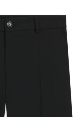 Pantalones tapered fit de tejido el&aacute;stico lavable a m&aacute;quina, Negro