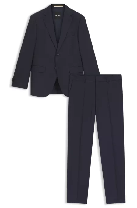 Striped regular-fit suit in virgin wool