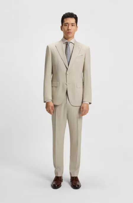 Slim-fit suit in checked stretch wool