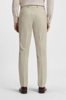 Slim-fit suit in checked stretch wool, White