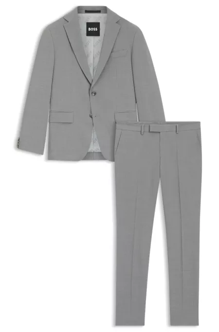 Micro-patterned slim-fit suit in stretch cloth