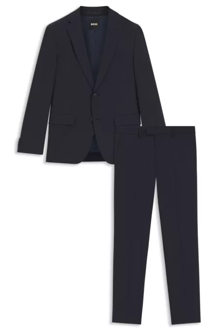 Micro-patterned slim-fit suit in stretch cloth