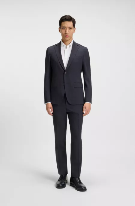 Micro-patterned slim-fit suit in stretch cloth