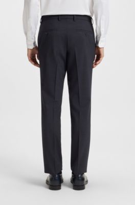 Micro-patterned slim-fit suit in stretch cloth, Dark Blue