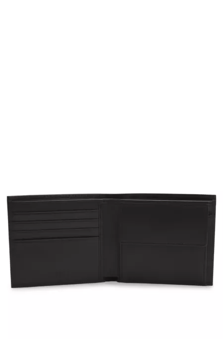 Logo-print wallet in leather
