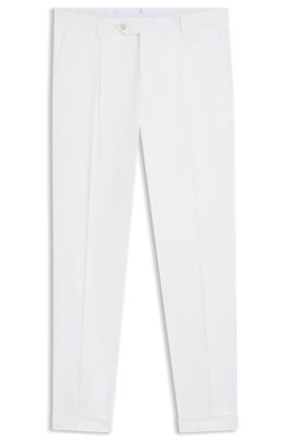 Slim-fit trousers in stretch cotton, White