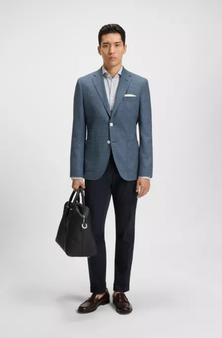 Slim-fit trousers in stretch cotton