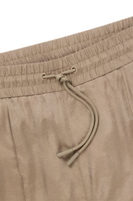 Relaxed-fit shorts in lustrous twill, Brown