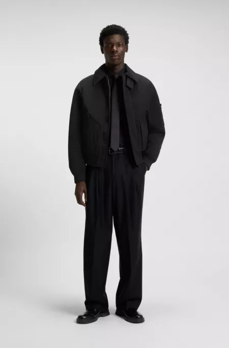 Superblack jacket with water-repellent finish