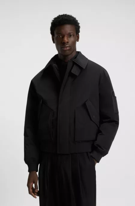 Superblack jacket with water-repellent finish