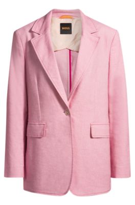 Single-breasted blazer with notch lapels, Pink
