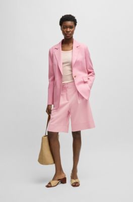 Single-breasted blazer with notch lapels, Pink