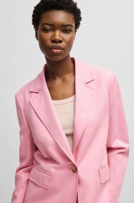 Single-breasted blazer with notch lapels, Pink