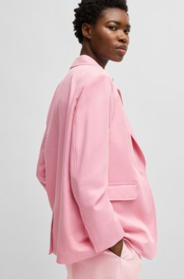 Single-breasted blazer with notch lapels, Pink