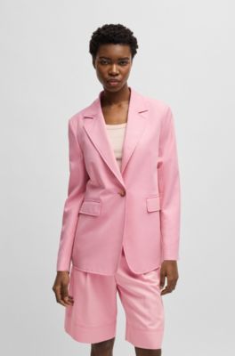 Single-breasted blazer with notch lapels, Pink