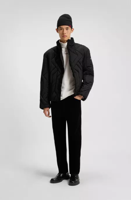 Quilted-satin jacket with water-repellent finish