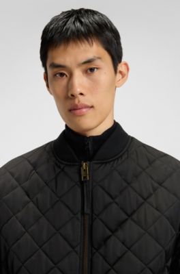 HUGO BOSS ナイロンジャケット XS HUGO - Quilted-satin jacket with water-repellent finish - Black