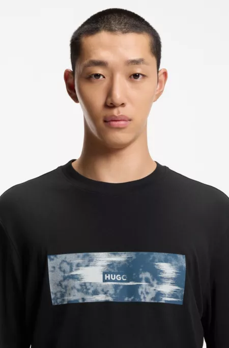 Printed-artwork T-shirt in cotton terry