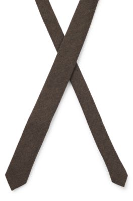 Corbata formal de tejido con motivo de espiga, Marr&oacute;n