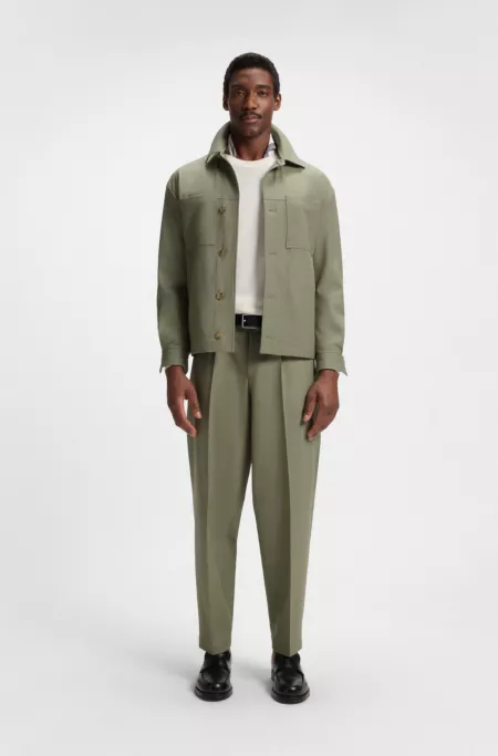 Machine-washable relaxed-fit trousers in stretch fabric