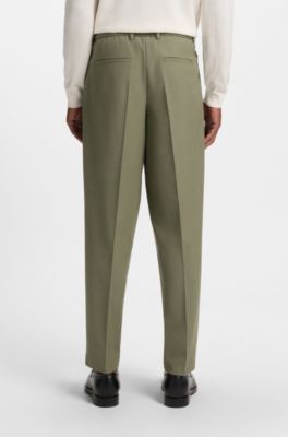 Pantalon Relaxed en tissu stretch lavable en machine, Vert