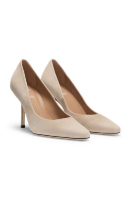 Suede pumps with GAIT-TECH&reg; insole, Light Beige