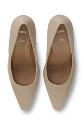 Escarpins en cuir su&eacute;d&eacute; avec semelle int&eacute;rieure confortable GAIT-TECH&reg;, Beige clair