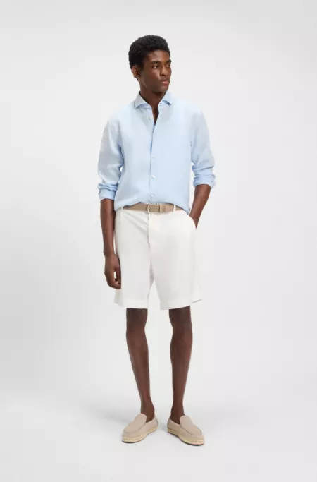 Relaxed-fit shorts in stretch-cotton twill