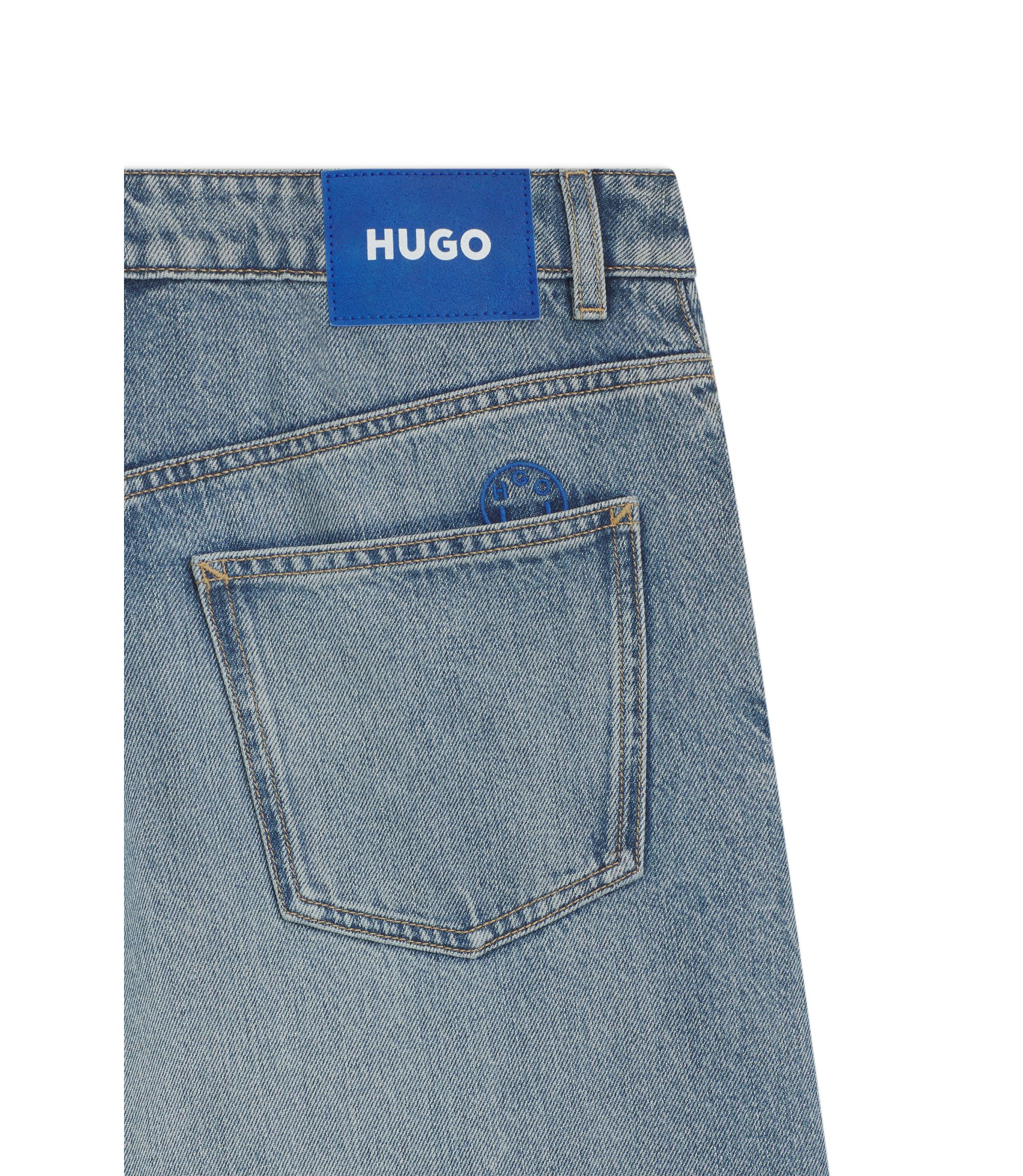 HUGO - Baggy-fit jeans with shoelace belt - Blue