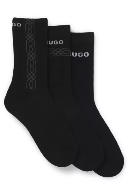 Three-pack of logo-detail socks in a short length