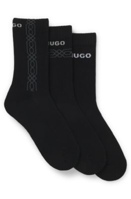 Three-pack of logo-detail socks in a short length, Black