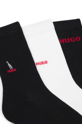Three-pack of short-length socks with embroidered detailing, Patterned