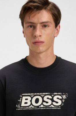 Logo-artwork T-shirt in cotton jersey, Black