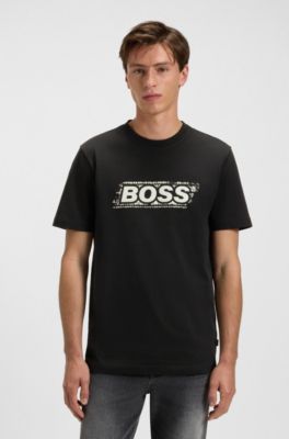 Logo-artwork T-shirt in cotton jersey, Black