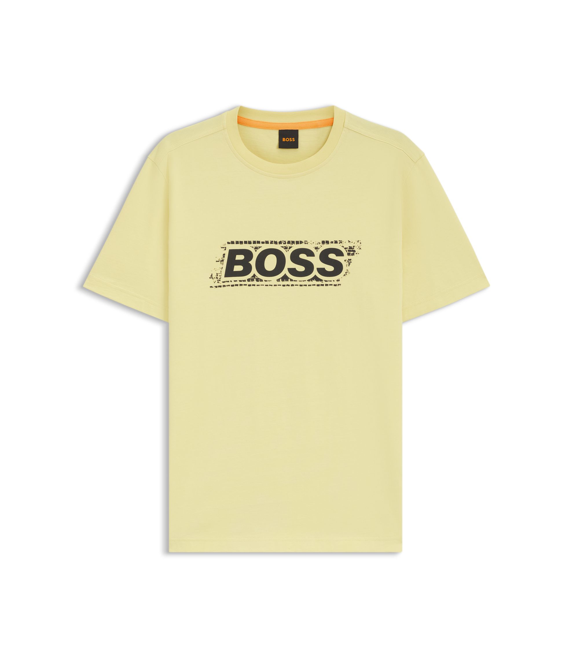 BOSS - Logo-artwork T-shirt in cotton jersey - Light Yellow