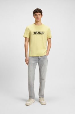 Logo-artwork T-shirt in cotton jersey, Light Yellow