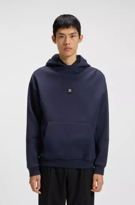 Geometric-tape hoodie in a cotton blend