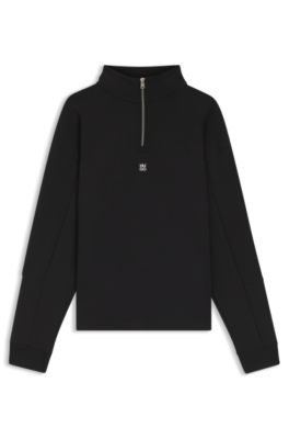 Sudadera de algod&oacute;n con cinta geom&eacute;trica, Negro