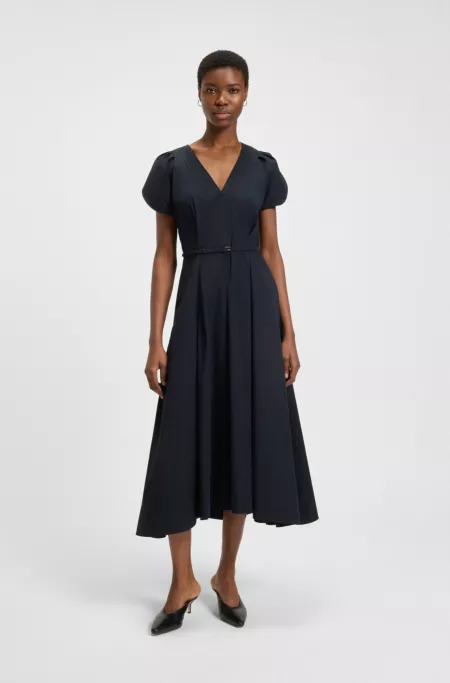 Buckled-belt dress in a cotton blend