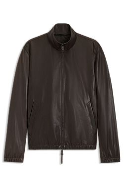 Cazadora regular fit en piel de napa