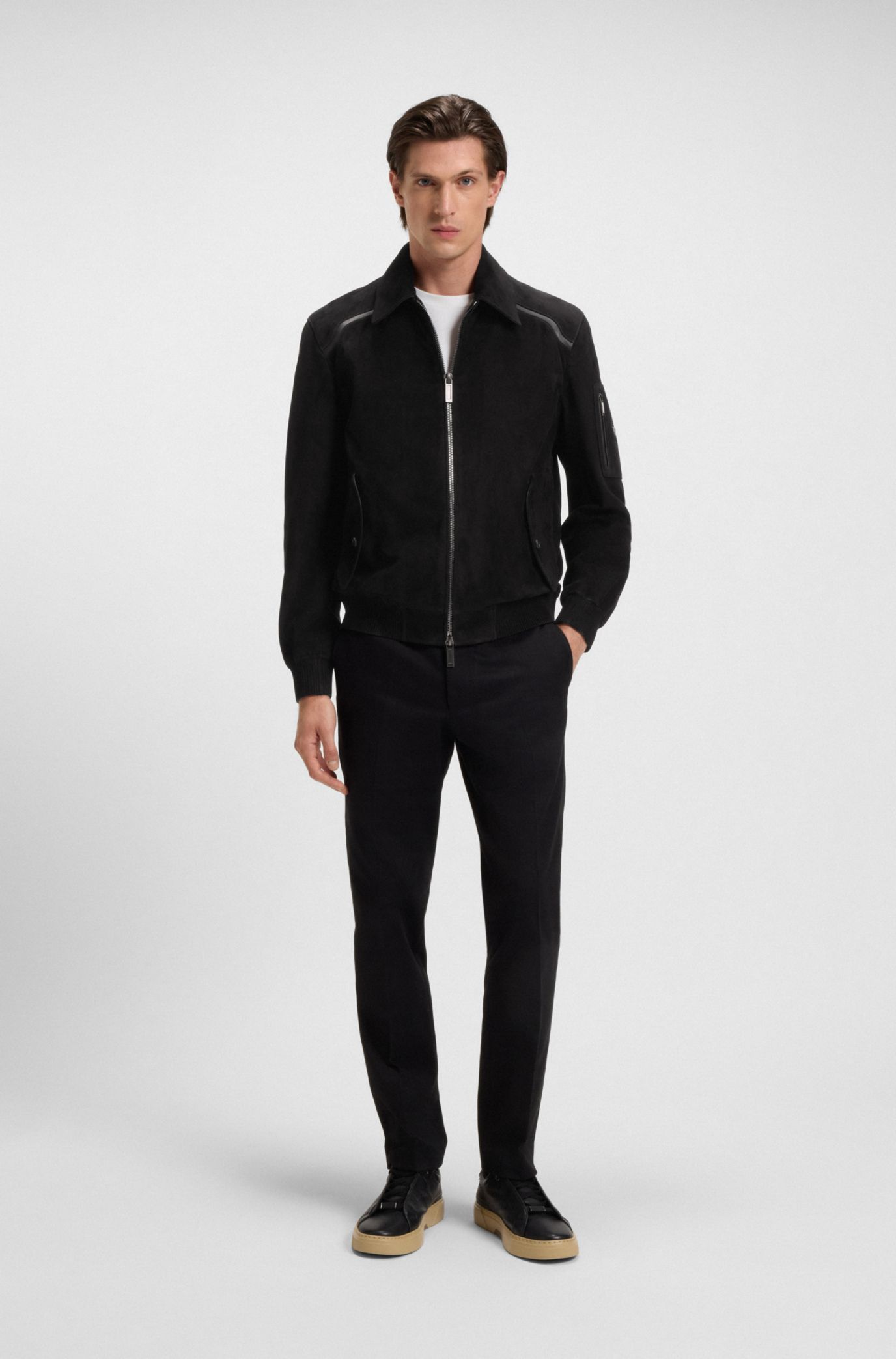 BOSS - BOSS x ASTON MARTIN jacket in metis suede - Black