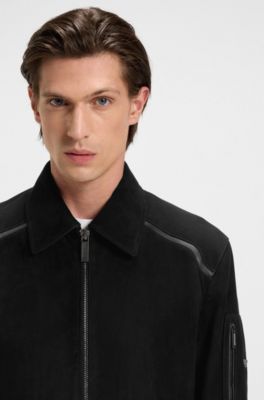 Chaqueta de piel BOSS x ASTON MARTIN, Negro