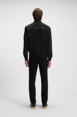 BOSS x ASTON MARTIN jacket in metis suede, Black