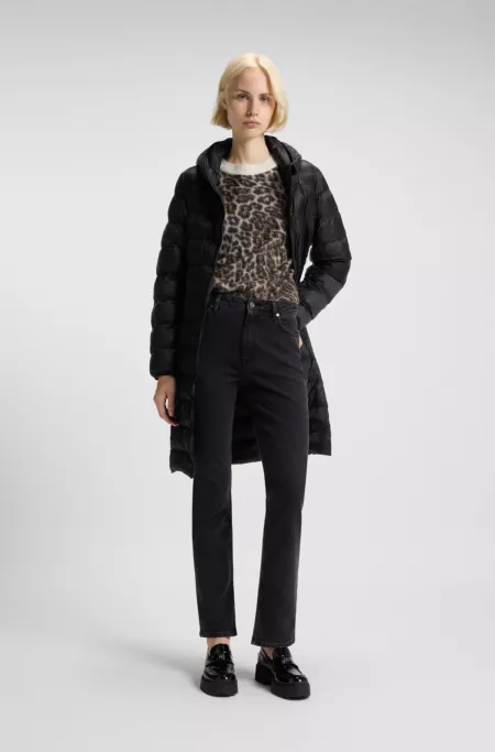 Grey slim-fit jeans in stretch denim